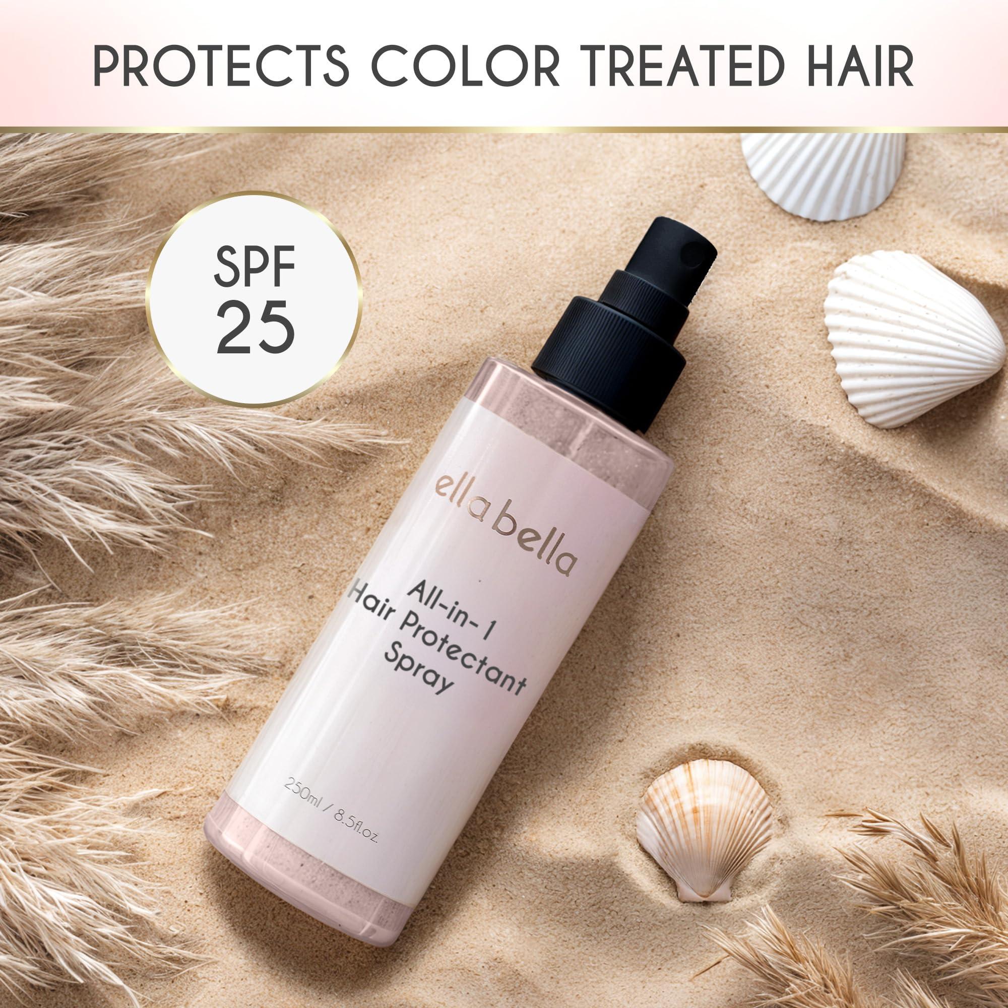ELLA BELLA ELLA BELLA All-in-1 Heat Protectant Spray for Hair Repair, Protect, and Nourish with UV Shield Cruelty-Free Formula with Argan Oil, Jojoba, and Keratin Professional Hair Heat Protection Spray