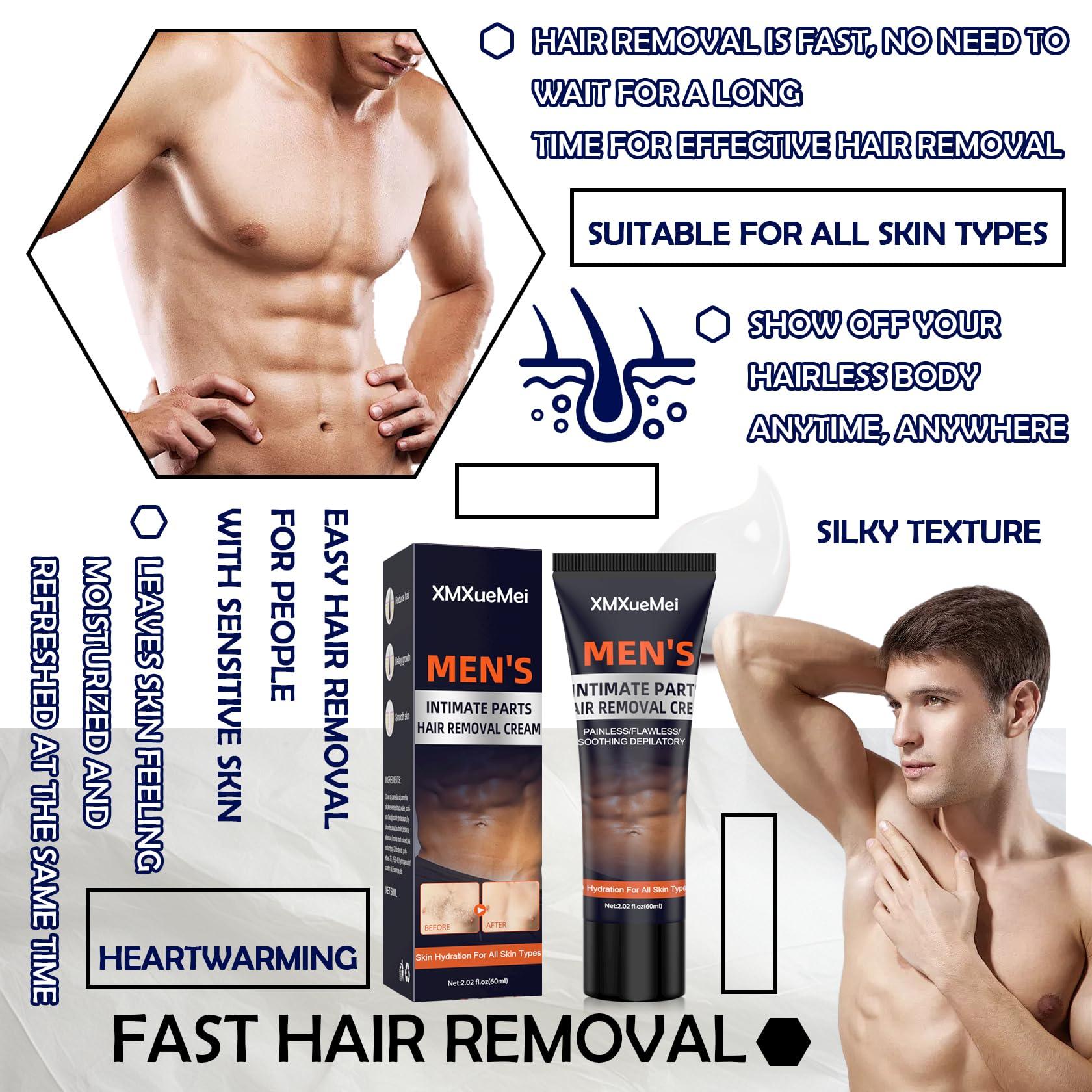XMXueMei Hair Removal Cream for Men,Painless & Flawless Men\'s Depilatory Cream,Fast and Effective Hair Remover Cream for Underarm,Legs,Chest,Back & Arms,All Skin