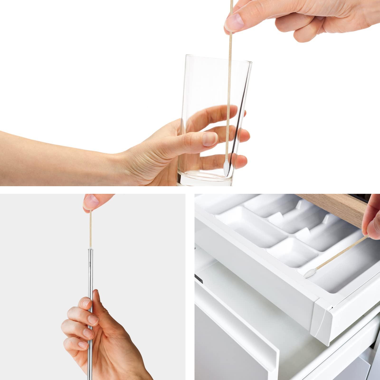 eyxformula 6 Inch Pointed Tips Cotton Swabs - Long Wooden Stick Cotton Buds Pointed Cotton Swabs With Case - Cotton Tipped Applicators For Makeup, Cleaning Gun, Electronics, Hard To Reach Area(400 count)