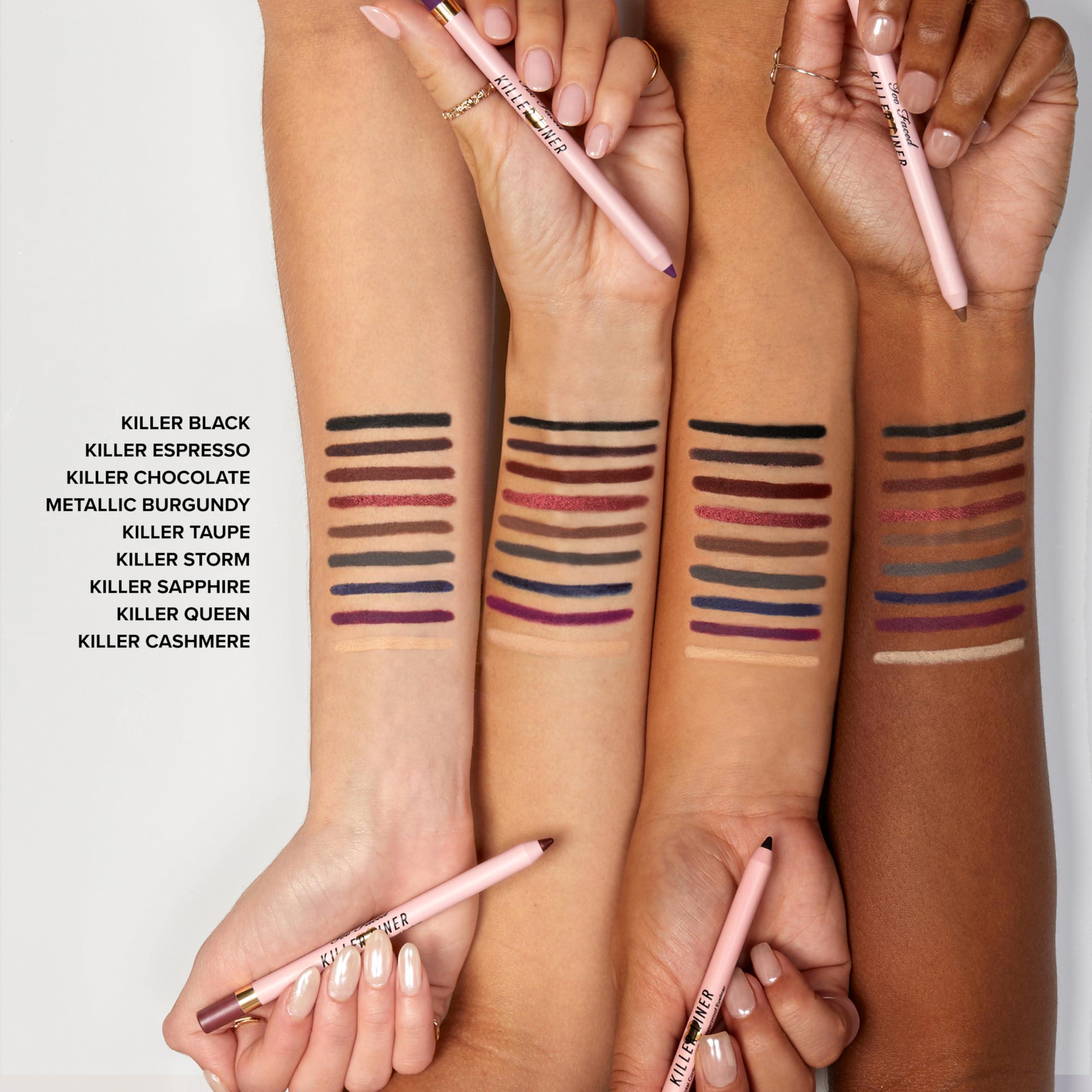 Too Faced Too Faced Killer Liner 36 Hour Waterproof Gel Eyeliner Pencil | Long Lasting + Smudge Proof, 0.04 oz., Metallic Burgundy