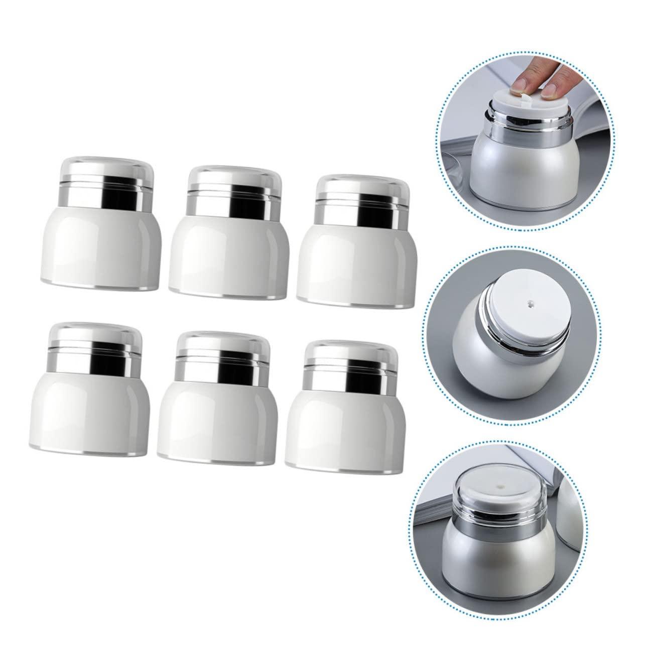 Healeved Healeved 6pcs Acrylic Cream Jar Cosmetic Dispenser Cosmetic Jar Containers Makeup Pump Jar Cosmetic Pump Jar Cream Jars with Lids Lip Balm Containers Creams Container Storage Jar