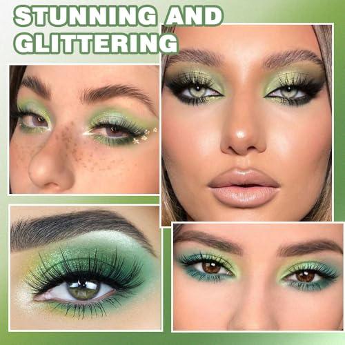 SUAKE SUAKE Waterproof 9 Colors Shimmer Matte Eyeshadow Palette.Longwearing Highly Pigmented Glitter Eye Makeup Palet. Sparkle Pearlescent paleta de sombras 1# Gold Green