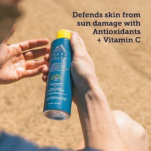 Oars + Alps Oars + Alps Hydrating SPF 30 Sunscreen Spray, Infused with Vitamin C and Antioxidants, Water and Sweat Resistant, 6 Oz, 2 Pack