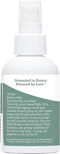 Earth Mama Earth Mama Belly Oil for Dry Skin | Calendula Skin Care Moisturizer Oil to Encourage Natural Elasticity and Help Prevent Stretch Marks During Pregnancy and Postpartum, 4-Fluid Ounce (3-Pack)