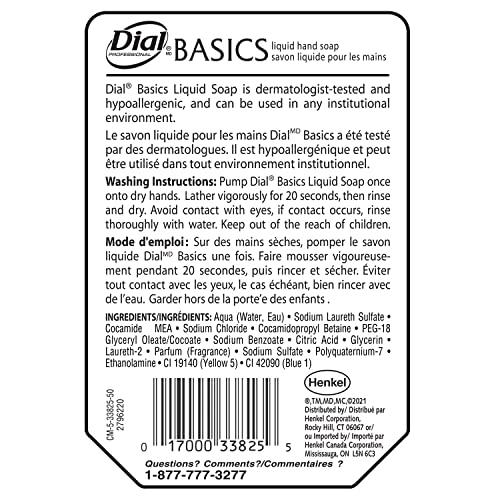 Dial Dial Professional Basics Hypoallergenic Liquid Hand Soap, Green Seal Certified, 15 OZ Hand Care Anywhere Cartridge Dispenser Refill Bottle (Pack of 6)