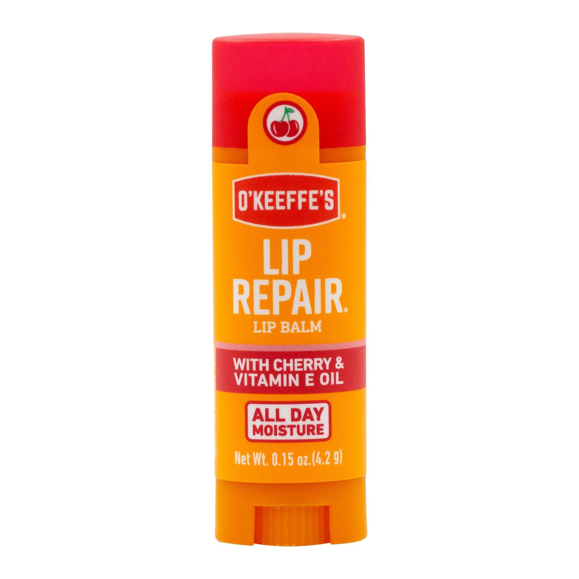 O\'Keeffe\'s Lip Balm Lip Repair, Cherry & Vitamin E Oil, 0.15 oz (4.2 g), O\'Keeffe\'s