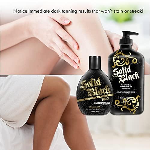 Millennium Tanning Products Millennium Tanning Solid Black 200X Tanning Lotion & Tan Extender Lotion, 13.50 & 18.25 Fluid Ounces