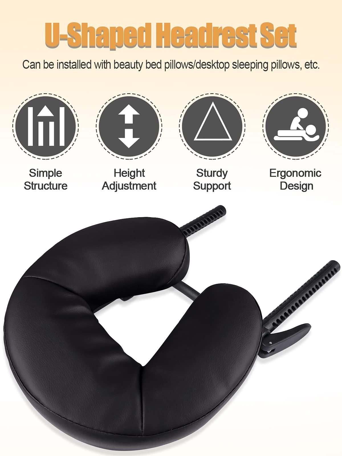 EBANKU EBANKU Massage Face Cradle Massage Table Headrest Pillow, Standard Universal Adjustable Headrest Cradle with Pillow for Massage Tables