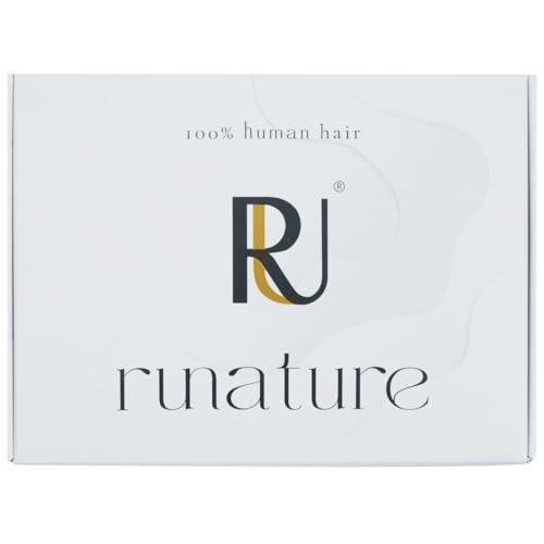 RUNATURE RUNATURE Wire Human Hair Extensions Dark Blonde Highlight Golden Blonde Fish Wire Hair Extensions Real Human Hair Invisible Wire Hair Extensions 16 Inch 80g