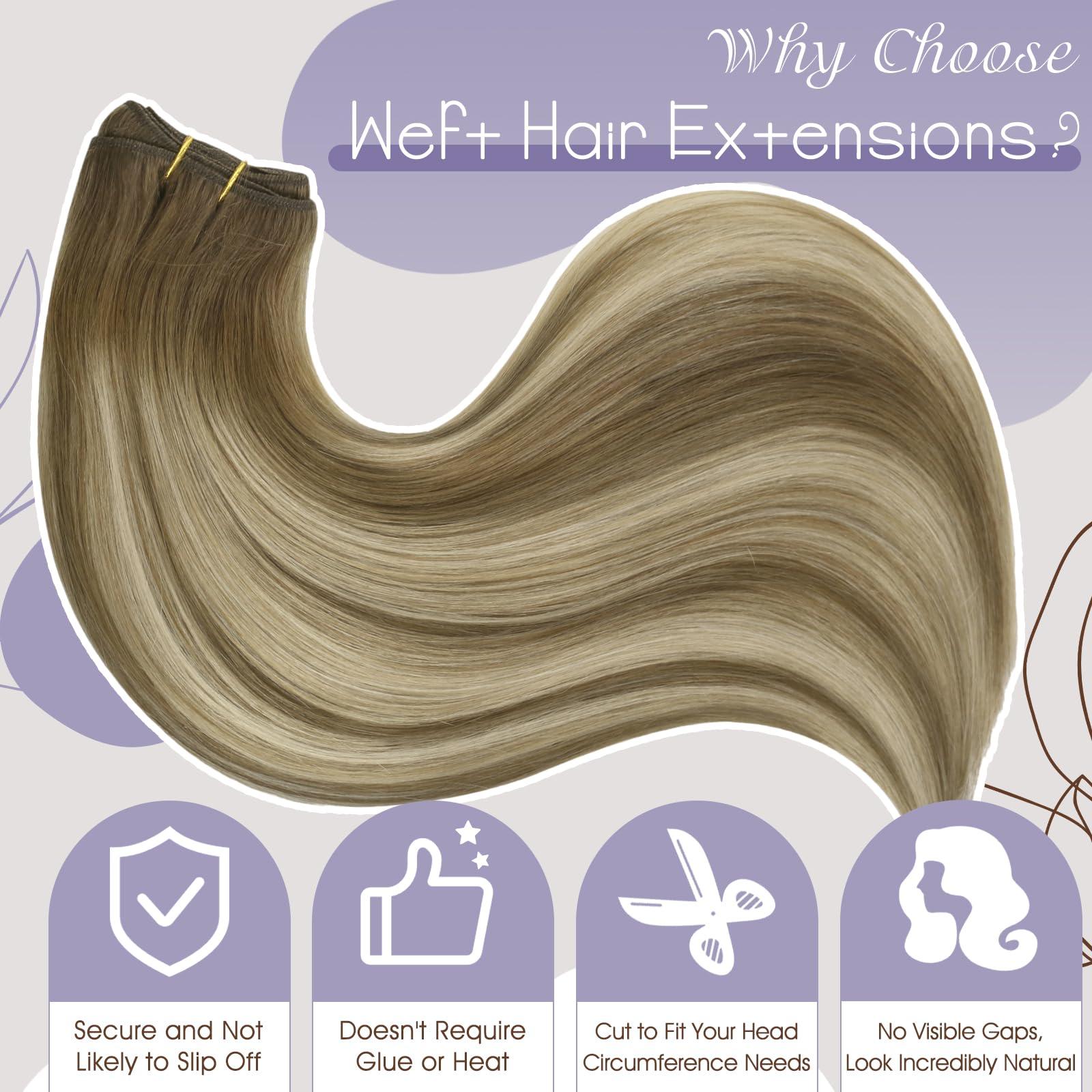 Full Shine Full Shine Balayage Hair Weft Extensions Real Hair Blonde Hair Extensions Sew In Ombre