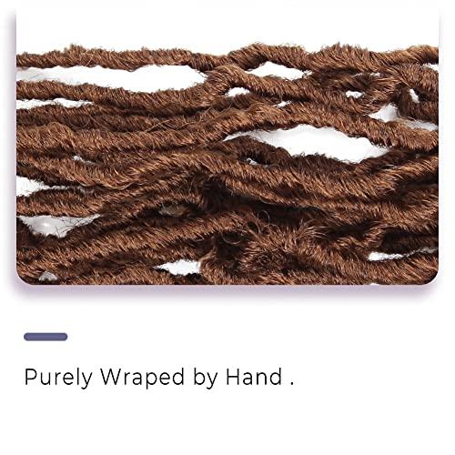 Niseyo Niseyo new Faux Locs 24 Inch Crochet Hair 6 Packs Natural Long Soft Locs Crochet Braids (24'' 6Pcs, 30#/Light Brown)