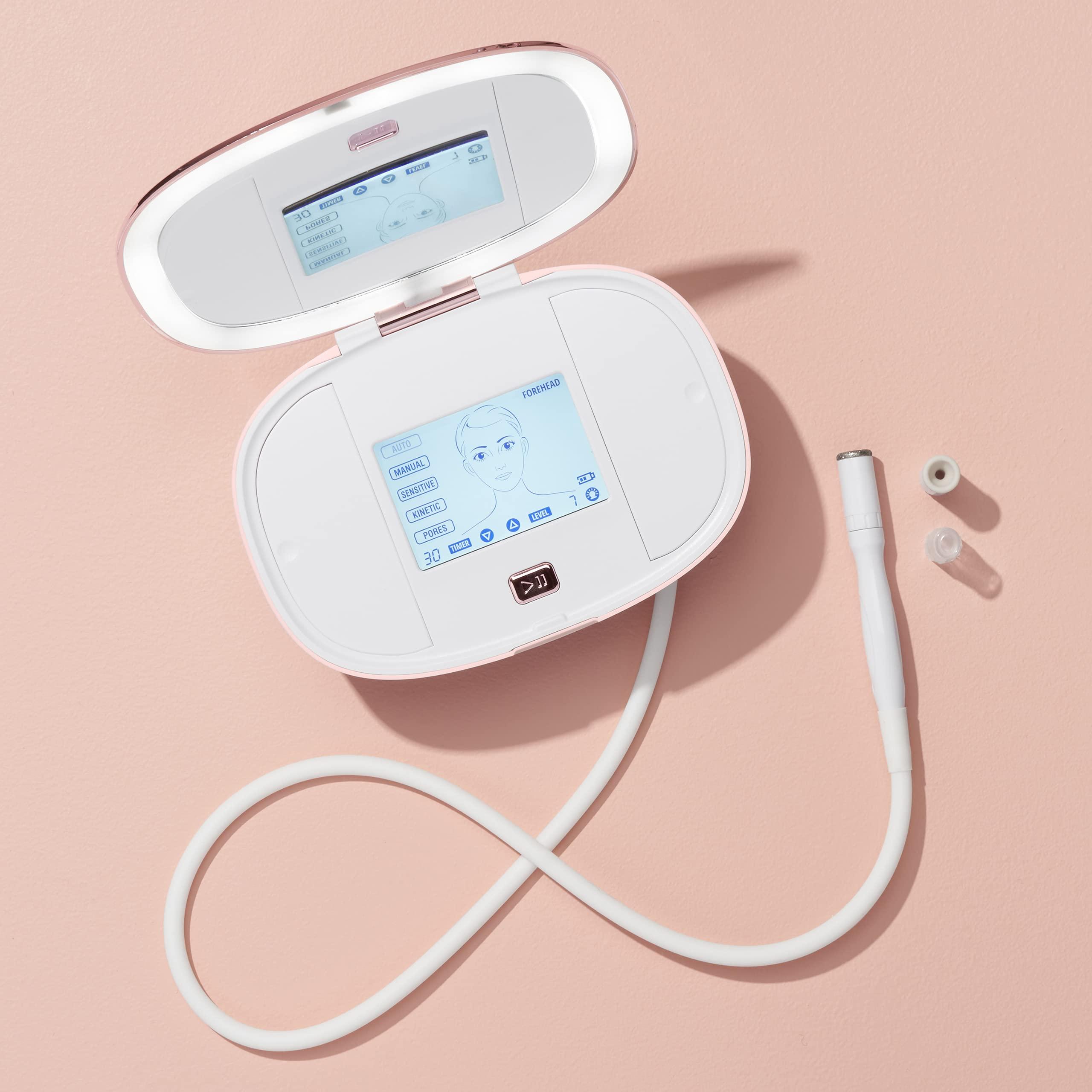 Trophy Skin Trophy Skin UltradermMD - 3 in 1 Home Spa Microdermabrasion - Deep Skin Exfoliator Machine with Real Diamond and Pore Extractor Tips - Rejuvenate Face Skin and Even Out Skin Tone - Blush