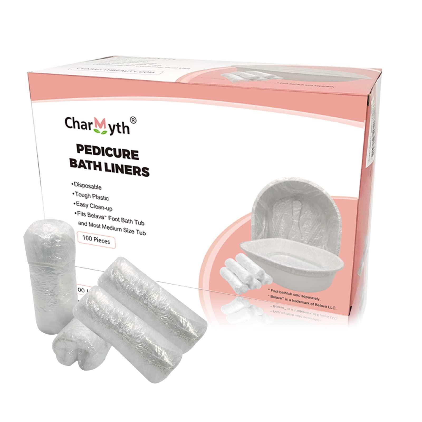 Charmyth Charmyth Pedi Guard Bath Liners, Disposable Pedicure Liners, Spa Footsie Clear Pedi Guard Bath Liners for Foot Bath Spa Massage Thick Elastic 100 Count