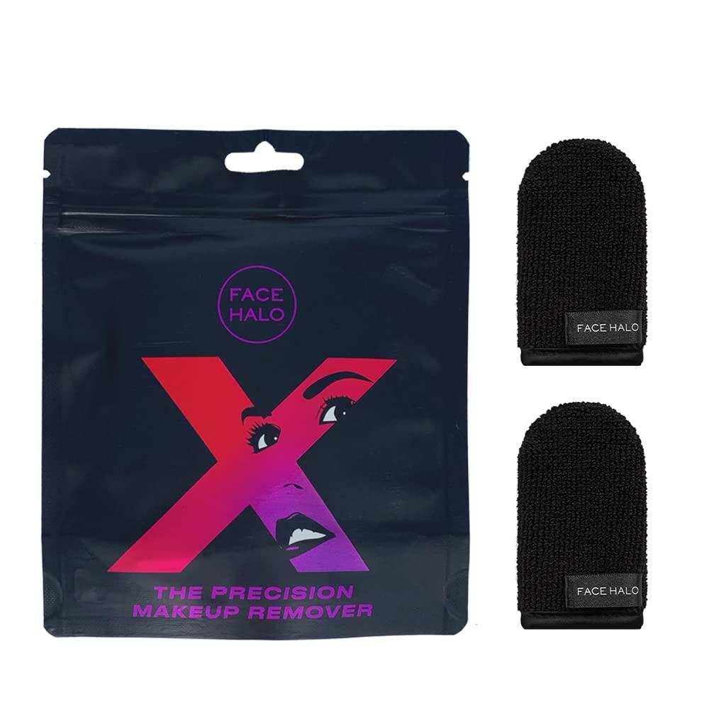 FACE HALO Face Halo X | Eye Makeup Remover Wipes Remove Makeup with Just Water, Reusable Microfiber Makeup Touch-Up Mini Towel Erases Makeup in Hard To Reach and Sensitive Areas (2-Pack)