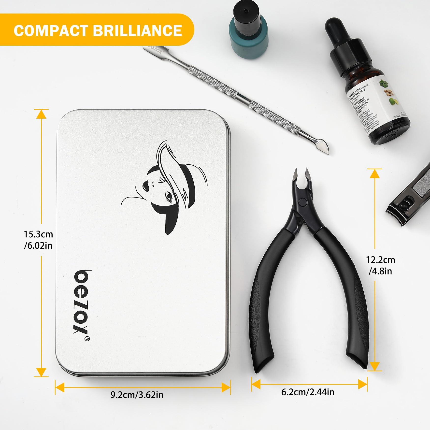 BEZOX BEZOX Cuticle Trimmer for Salon-Worthy Nails - Professional Half Jaw (5 mm) Cuticle Clippers with Anti-slip Silicon Handle, Precision Cuticle Cutters Premium Manicure Tool - Dark