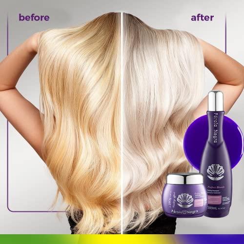 PROLA NEGRA PROLA NEGRA Perfect Blonde Toning Mask - Neutralizes Yellowish Tones - For Color Treated hair - For blonde, bleached, and highlighted hairs. 9,87 oz