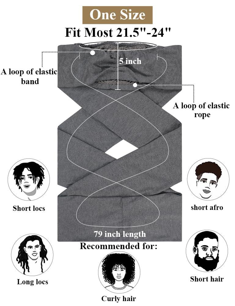 Ababalaya Ababalaya Satin Lined Open Turban Headband Mens Sweatband Sports Headband for Running,Cycling,Basketball,Yoga,Fitness Workout Stretchy Unisex Hairband, Grey, 1 PCS