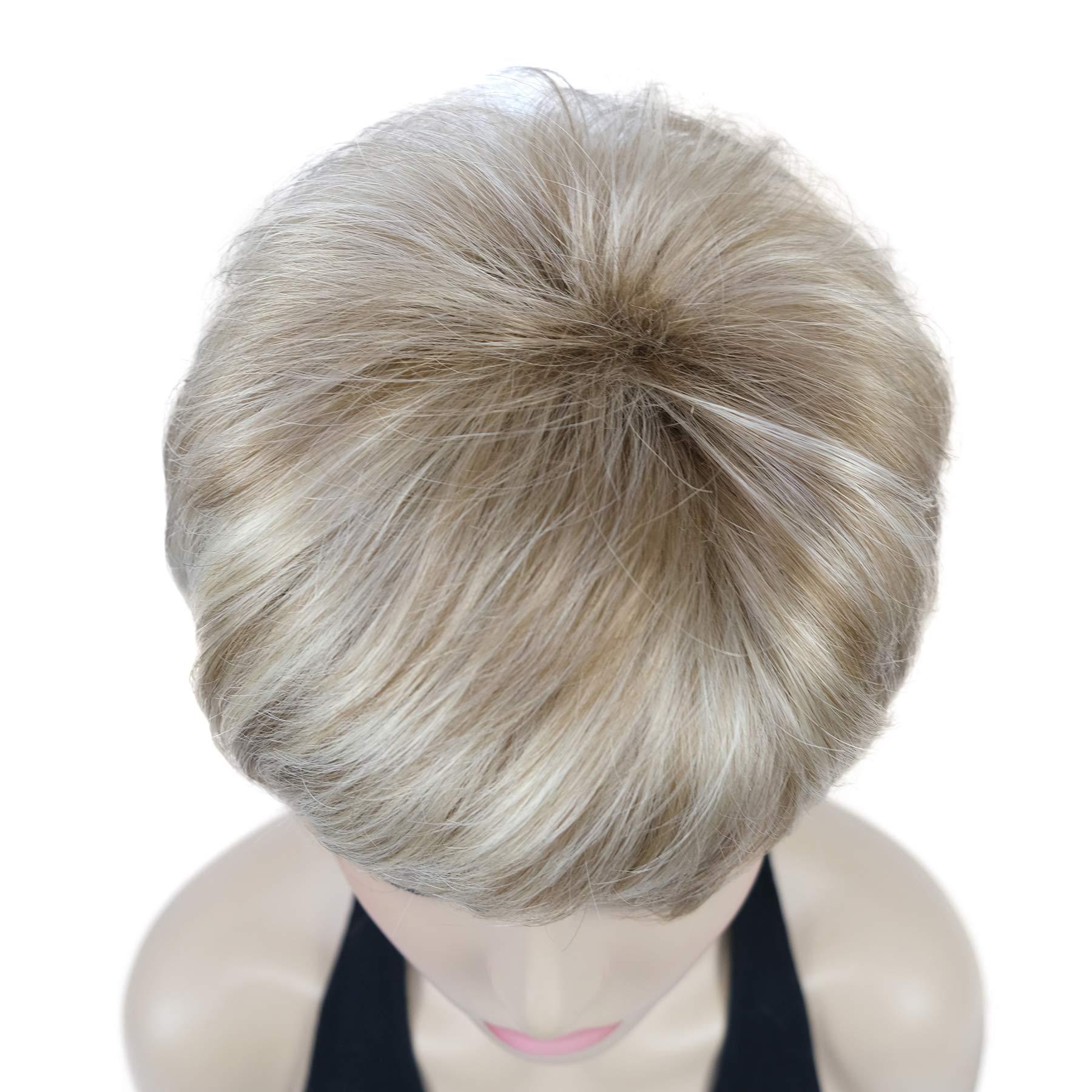 Lydell Lydell 6" Short Straight Layered Hair Full Synthetic Wig (H16/613 Blonde Highlighted)