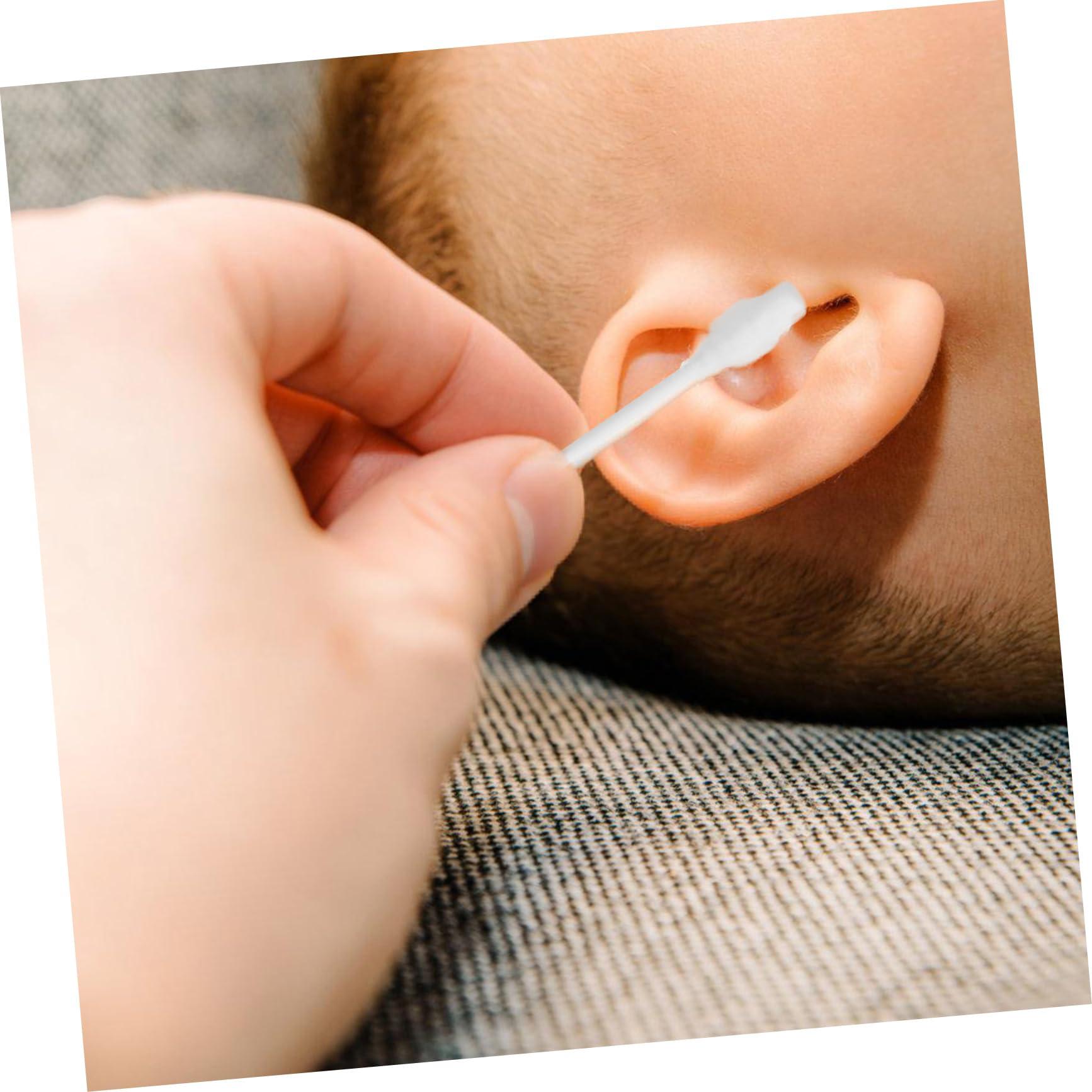 GLEAVI 100pcs Double Ended Cotton Wwabs Ear Wax Cotton Swab Baby Safety Cotton Bud Stick Swab Baby Ear Wax Cleaner Toddler Cotton Swab Large Tips Design Swab Ear Cotton Stick Earpick Swab