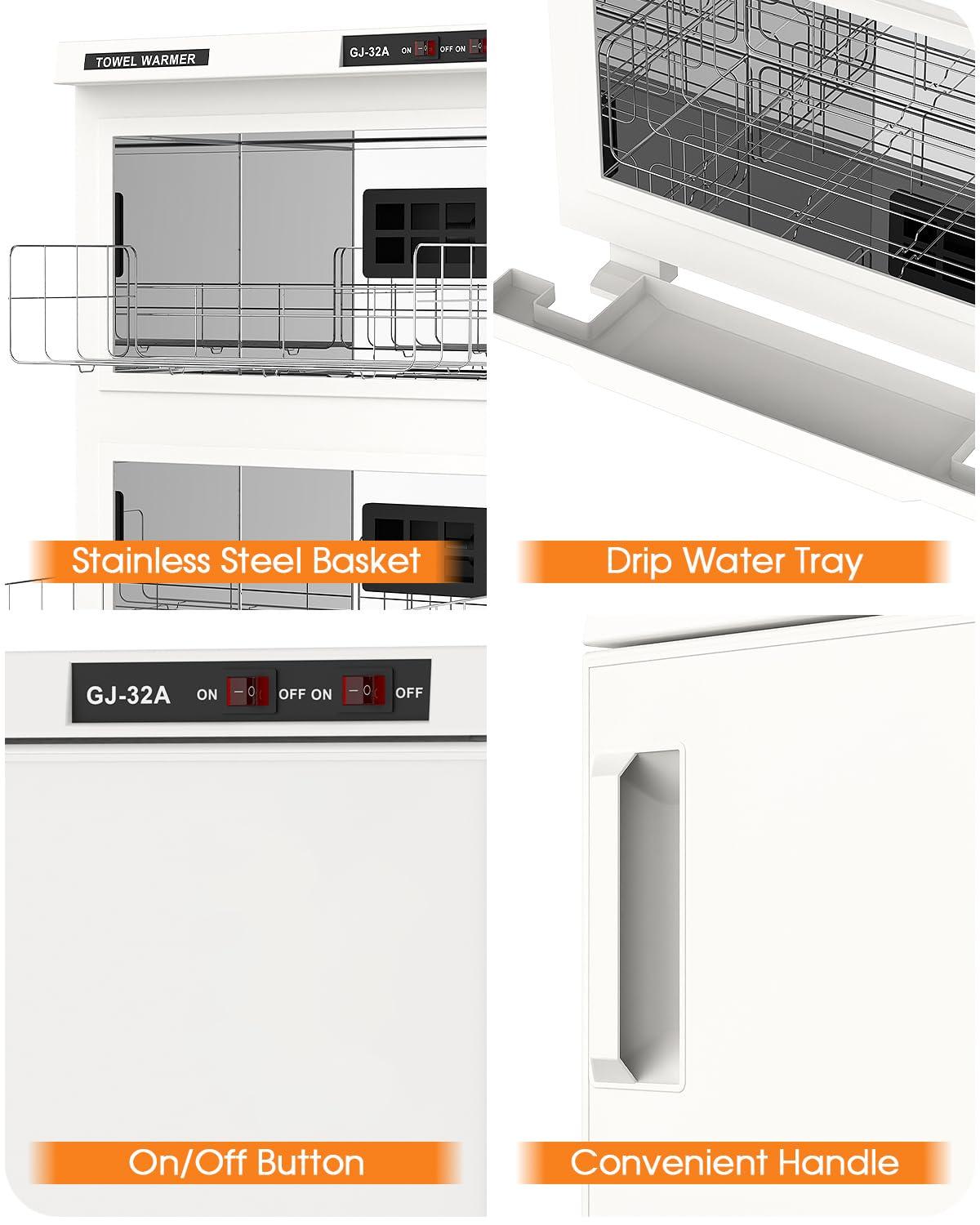 advwin ADVWIN 32L Hot Towel Warmer Cabinet, Towel Warmer for Spa Salon, Professional Large Capacity Towel Double Cabinet for Bathroom, Esthetician (pure white, 32L)