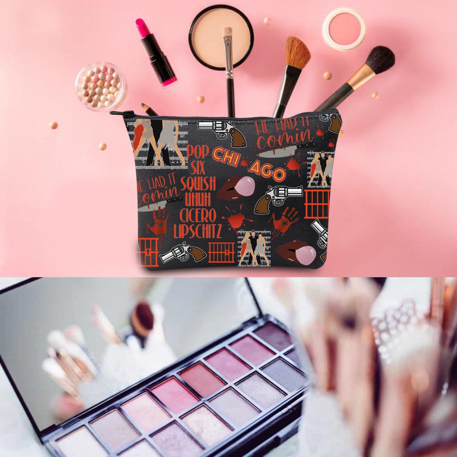 WCGXKO WCGXKO Musical Gift Chicago Musical Inspired Gift Six Squish Uh Uh Cicero Lipschitz Zipper Pouch Cosmetic Bag (Chicago Music)