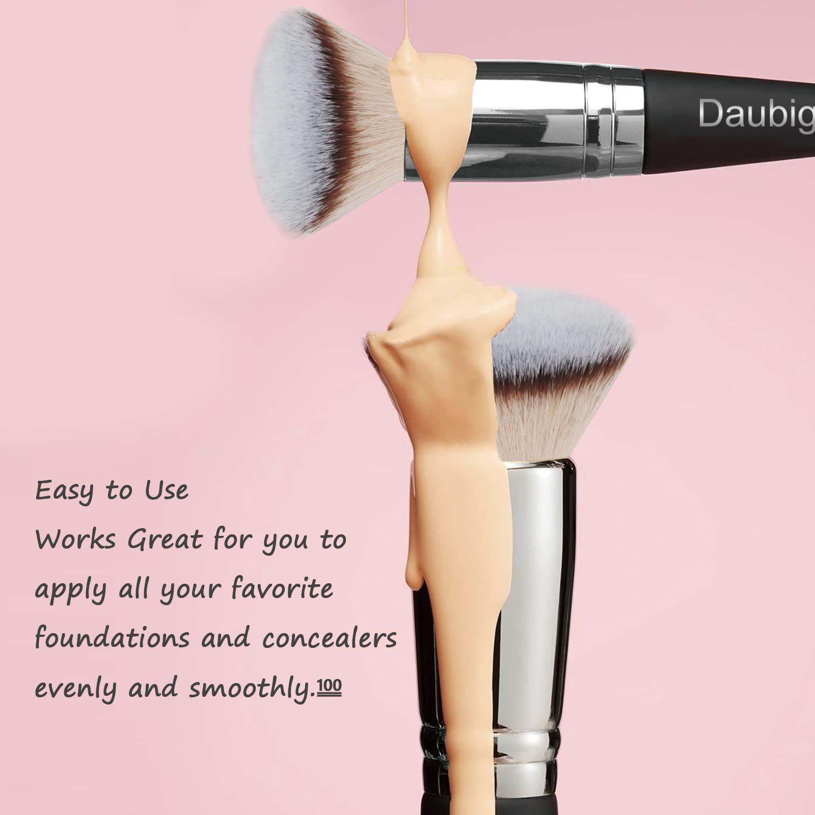 Daubigny Daubigny Makeup Brushes Dual-ended Pro Foundation Brush Concealer Brush Perfect for Any Look Premium Hair Flat Top Flawless Brush Ideal for Liquid, Cream, Powder,Blending, Buffing,Concealer
