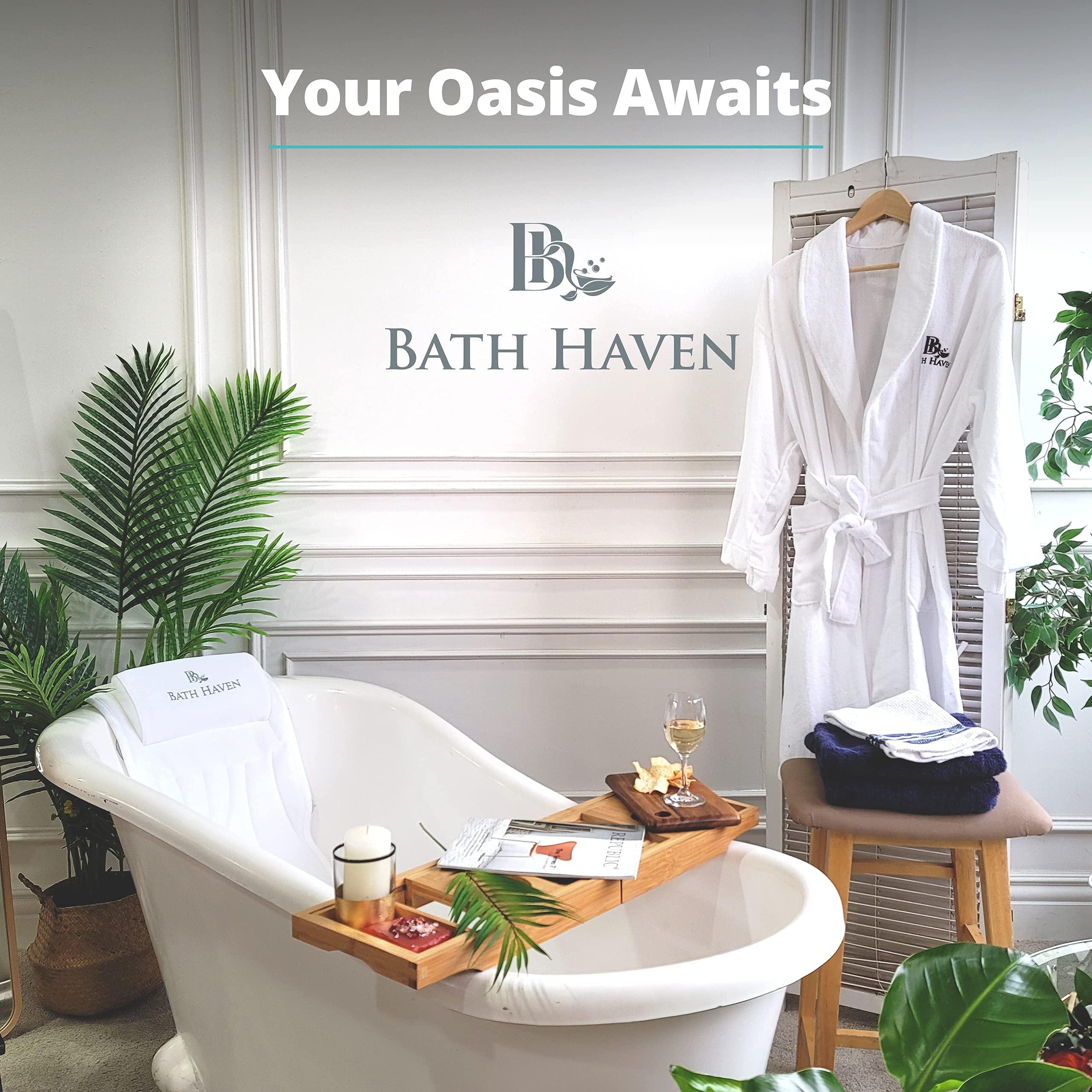 Bath Haven Bath Haven Bath Pillow for Bathtub - Full Body Mat & Cushion Headrest for Women and Men, Luxury Pillows for Neck and Back in Shower Tub or Jacuzzi - Powerful Suction Cups - Spa Accessories (Classic)