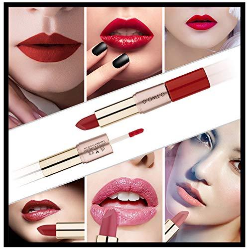 O.TWO.O O.TWO.O Matte Lipstick Makeup and Lip Gloss Double-head 11 Colors Long Lasting Moisture Cosmetic Lipplumper Waterproof (N9107B-01)