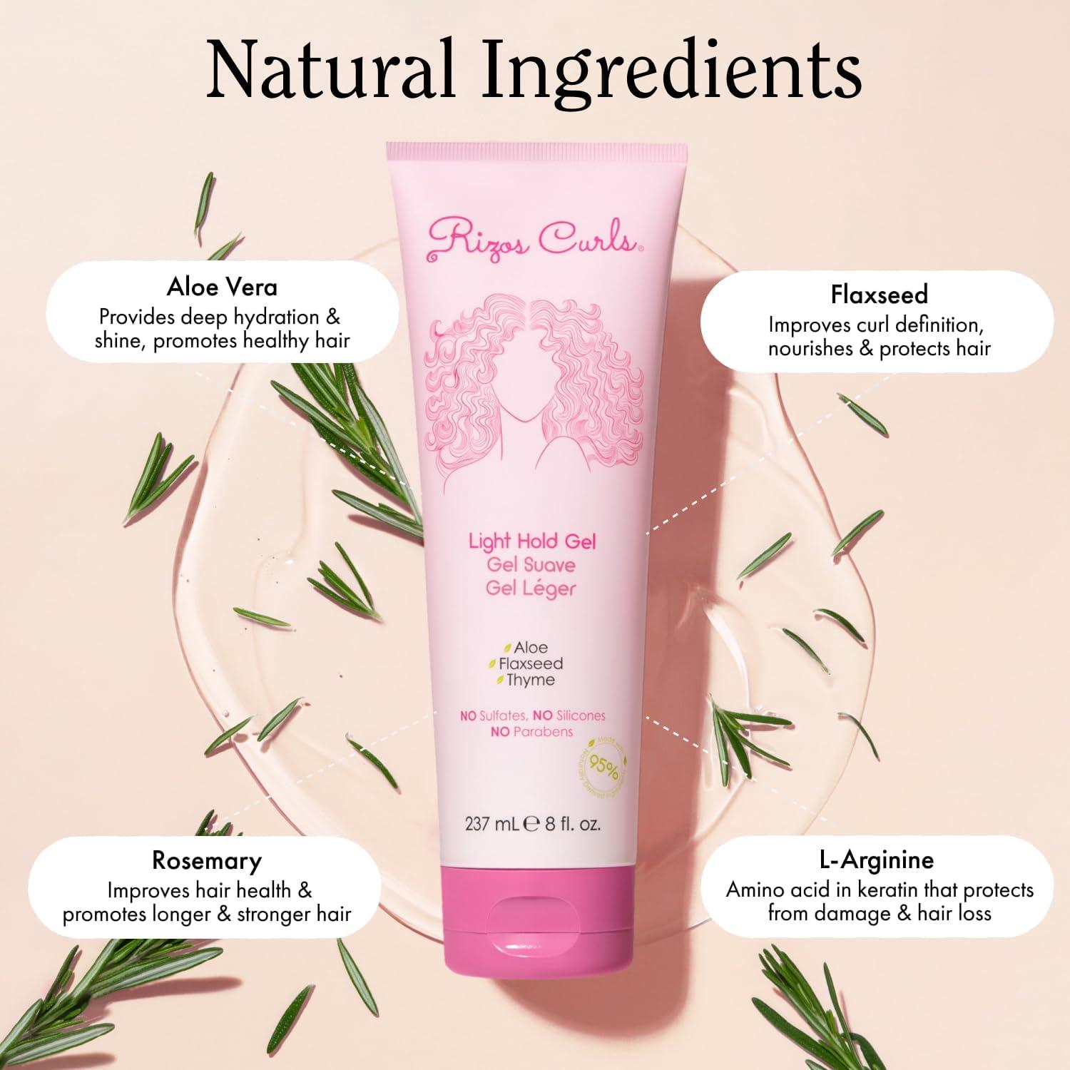 Rizos Curls Rizos Curls Wavy Hair Bundle, Curl Defining Mousse, Light Hold Gel & Beach Waves Texturizing Salt Spray