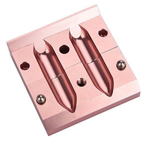 POCREATION DIY Lipstick Maker Mold, Makeup Cosmetics Lipstick Mould Silicone Mold Making Tool Set Aluminum Alloy Rose Gold Dual Uses Lip Balm Maker Tool(2 Holes)