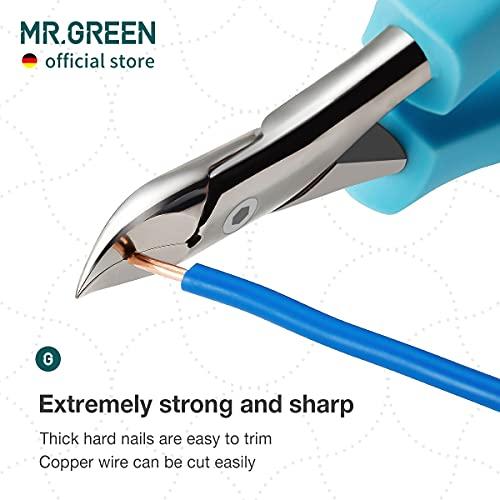MR.GREEN MR.GREEN Nail Clippers Toenail Cutters Anti-Splash Professional Ingrown Thick Hard Nail Scissors Pedicure Tools Manicure Sets (Blue Handle)