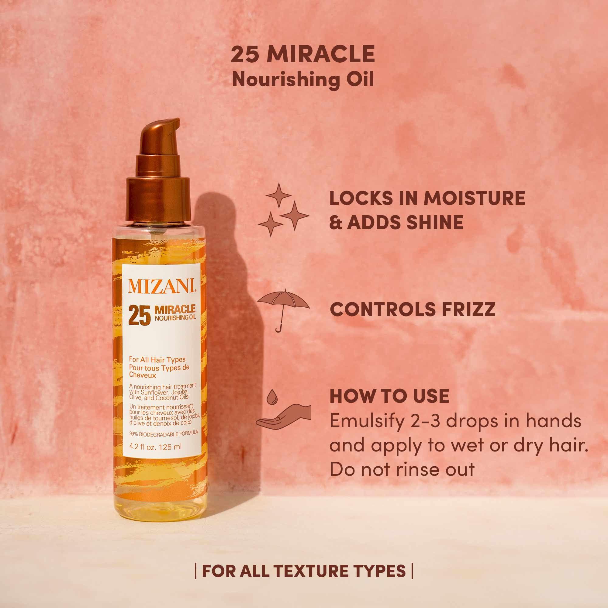 MIZANI Mizani 25 Miracle Hair Oil | Softens and Adds Shine | Lightweight | With Coconut Oil | For All Hair Types | 4.2 Fl. Oz.