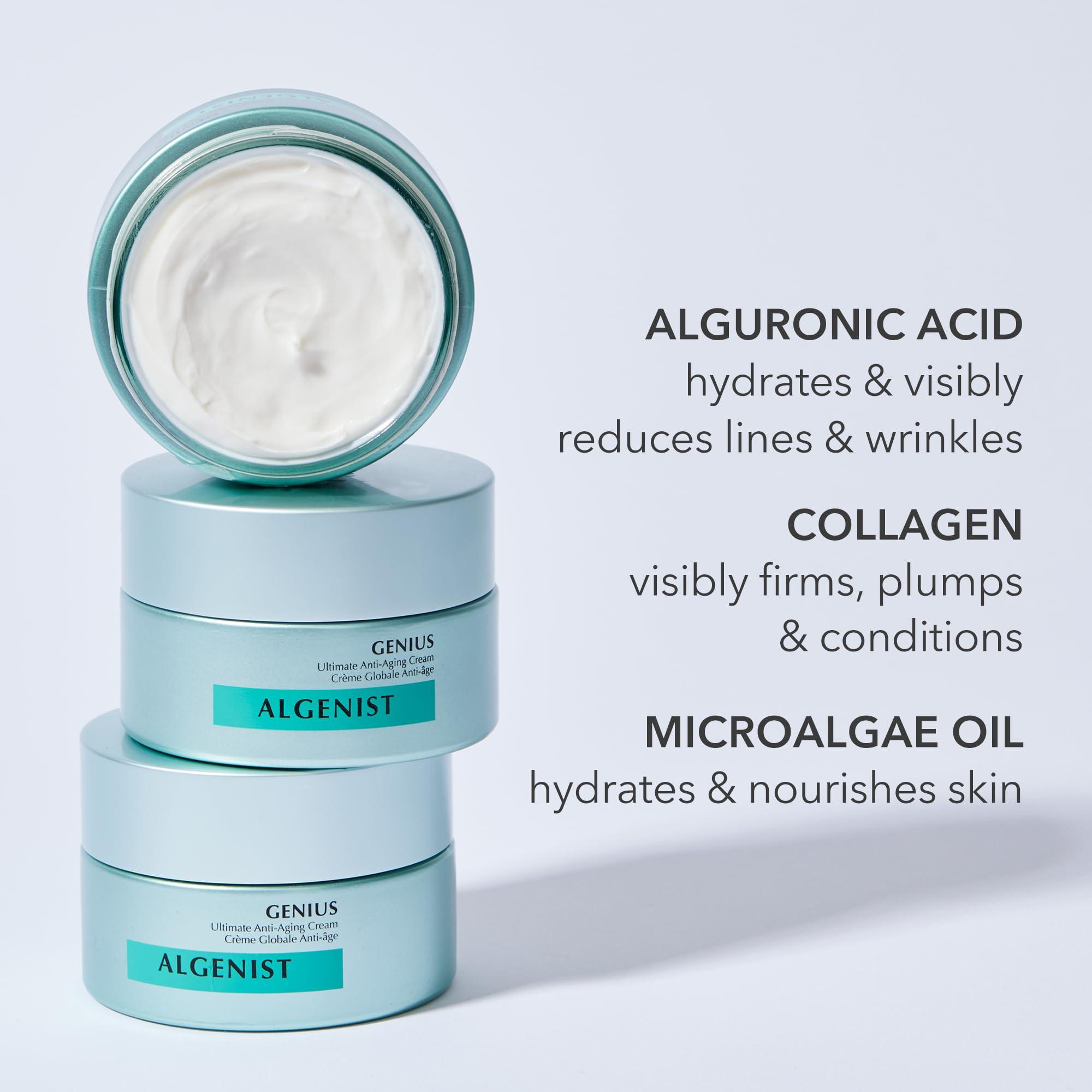 Algenist Algenist GENIUS Ultimate Anti-Aging Face Cream - Restoring Collagen Cream to Smooth + Help Improve Skin\'s Radiance - Formulated with Patented Alguronic Acid and Microalgae Oil (1oz)