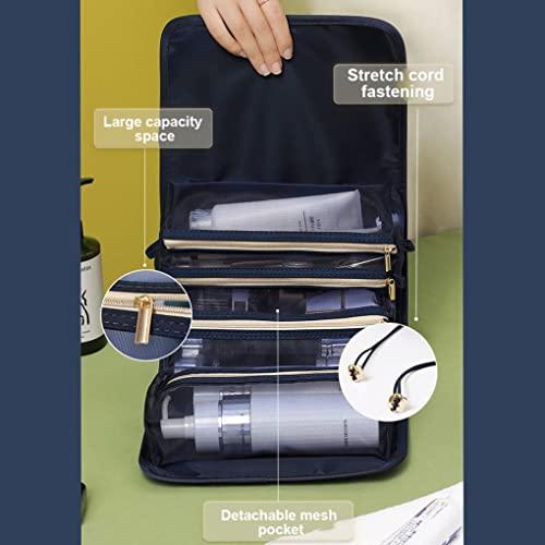 Generic 4-in-1 Hanging Travel Toiletry Bag Organizer, Hanging Travel Toiletry Bag for Travel, Cosmetic Travel Bag, Bathroom Bag, Removable Makeup Bag Foldable Cosmetic Organizer for Shampoo, Toiletries Blue