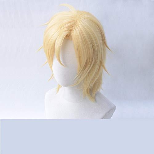 N\W AHJSN Hot Anime Banana Fish Ash Lynx Wigs Aslan Jade Callenreese Golden Cosplay Wig Heat Resistant Cosplay Wig+ Wig Cap