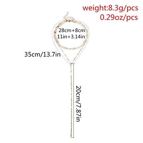 Olbye Olbye Wrap Y Necklace Choker Gold Sequin Necklace Chain Tassel Pendant Necklace for Women