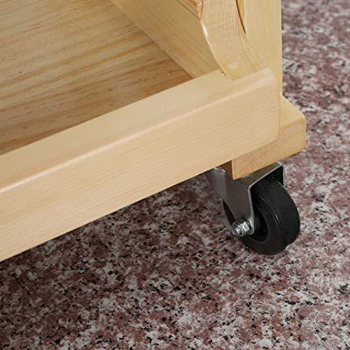 SYTH Beauty Salon Trolley 3-Tier Wood Rolling Utility Storage Cart with Handle,Suitable for Beauty Shop, spa, Barber Shop, Home