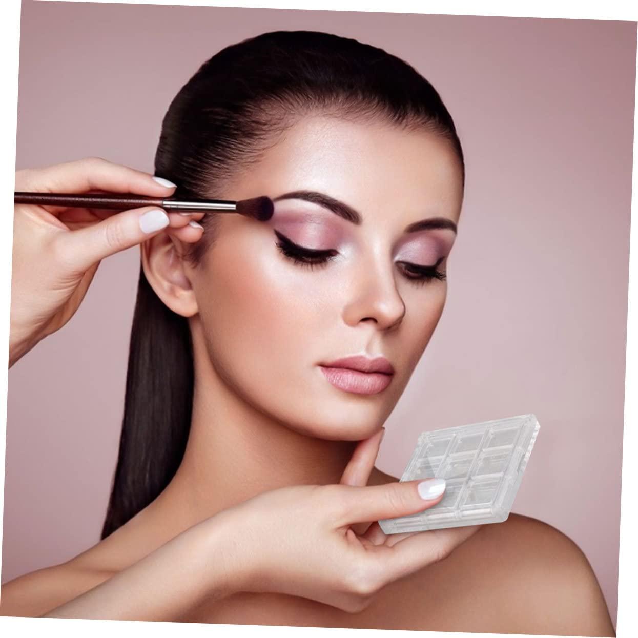 Healeved Healeved 3pcs Boxes Eye Shadow Box Clear Makeup Case Eyeshadow Sub Container Makeup Tray Sheer Lipstick Travel Container Loose Powder Containers Empty Blush White Pp Square Makeup Powder