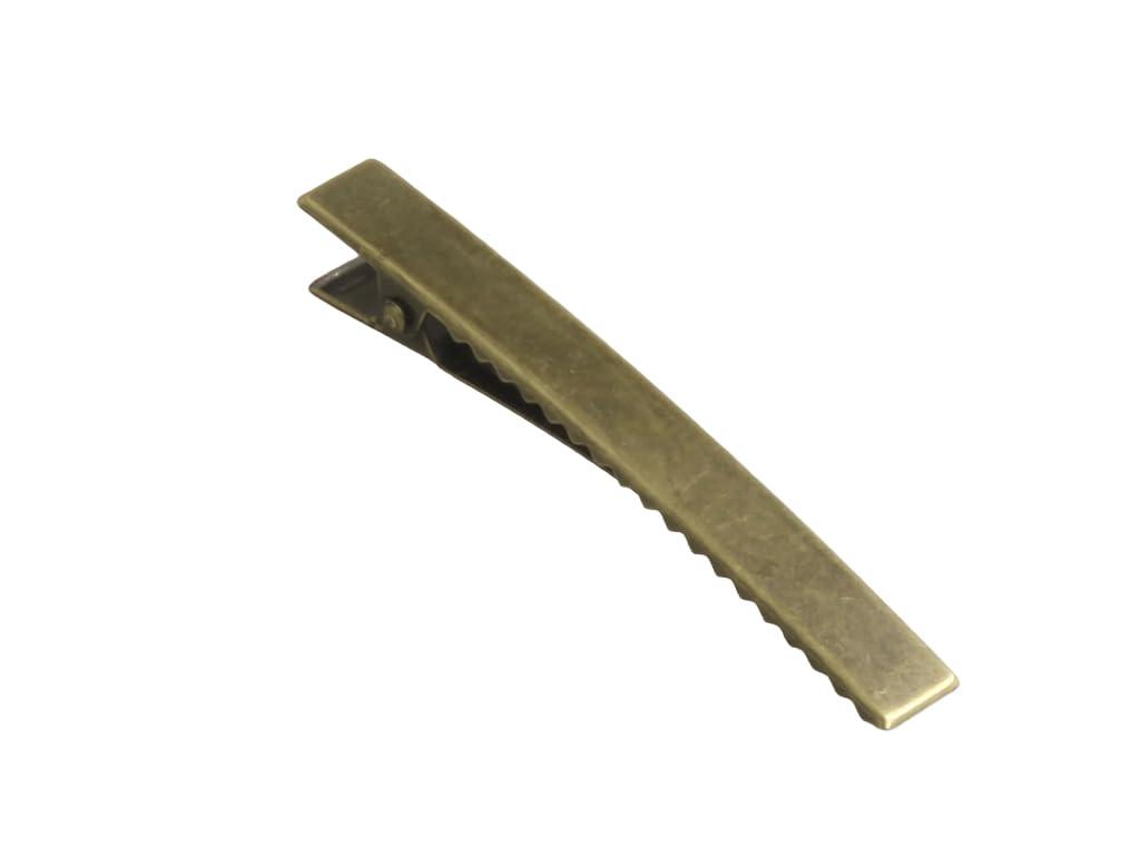 MAHAVIMOKSA MAHAVIMOKSA 30pcs Antique Bronze Flat Surface Single Prong Alligator Hair Clips for DIY Craft Hair Clip Making (80mm/3.15\")