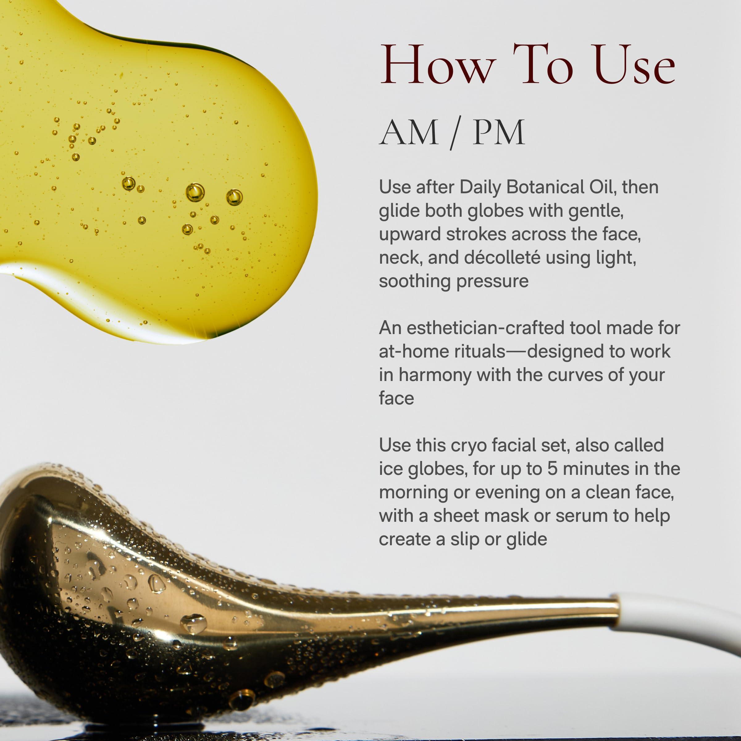 Angela Caglia Angela Caglia Gold Cryo Facial Set- Ice Globes for Face, Improve Circulation and Glow