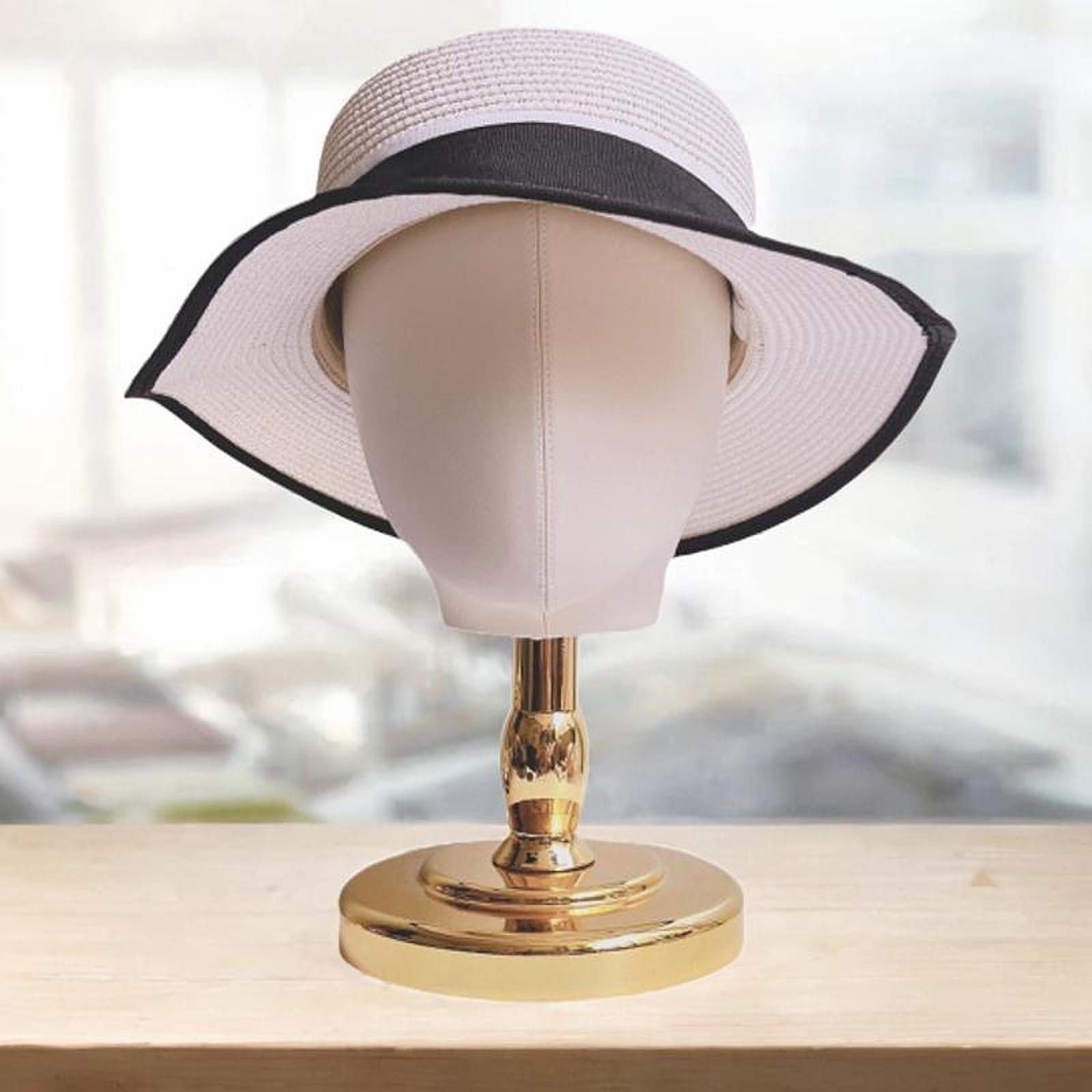 Menolana Menolana Mannequin Head Model Wig Head Hat Rack Multipurpose Hat Display Stand Wig Holder for Home Shopping Mall Personal Use Hats Wig, Gold Base