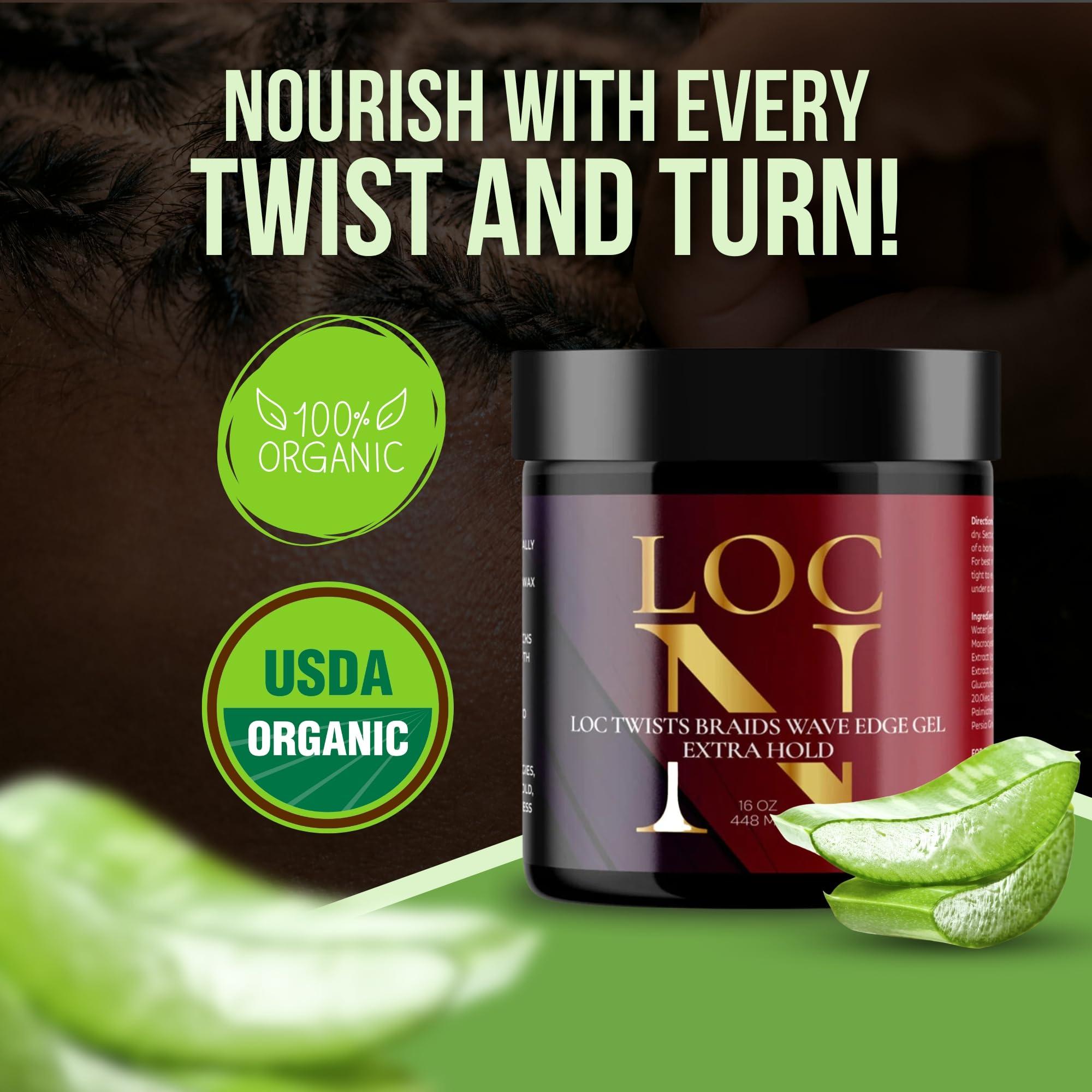 LOCN LOCN Twists Braids Wave Edge Gel, Extra Hold, 16 oz (448 ML)