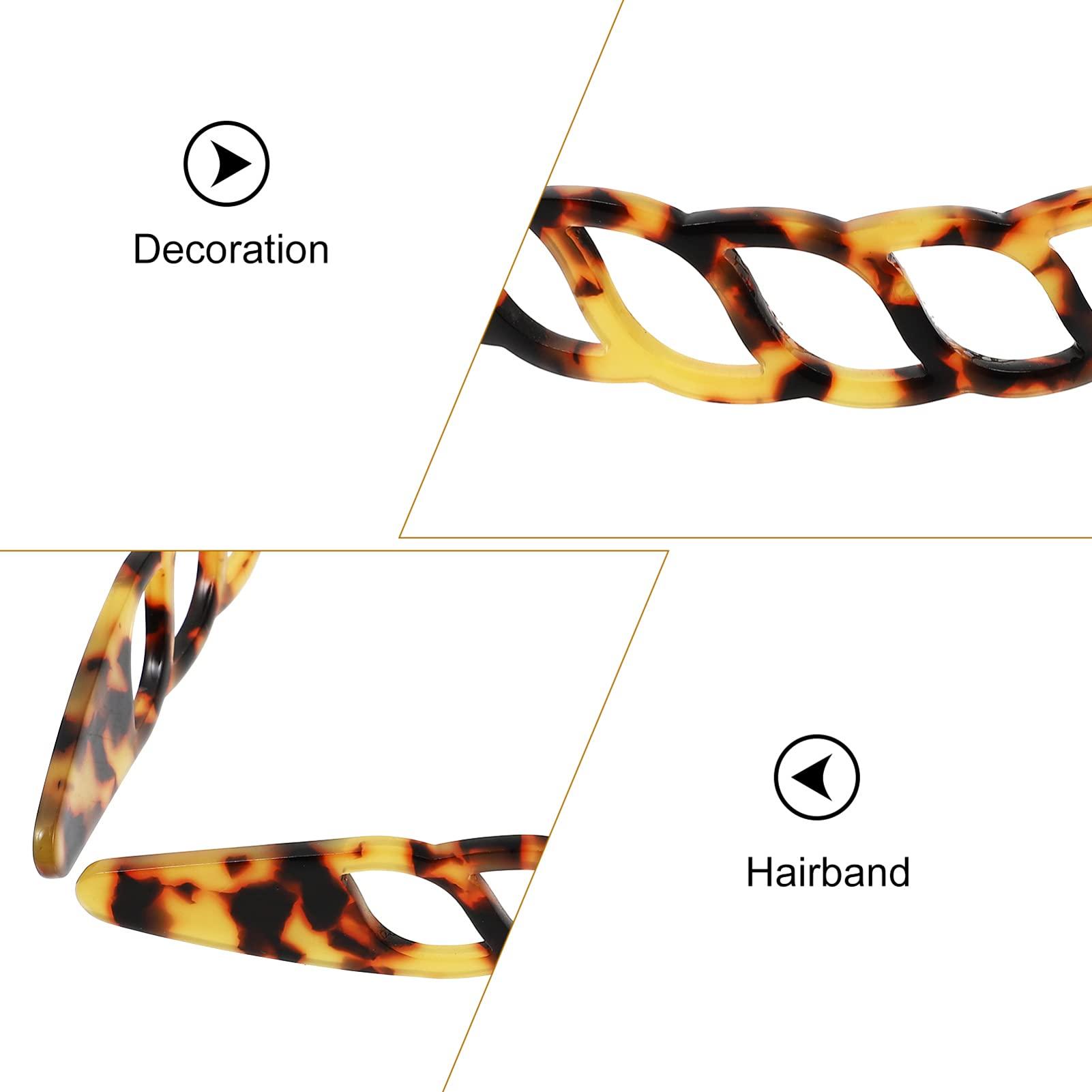 Lurrose Lurrose French Tortoise Shell Headband Celluloid Acetateh Hairband Non- slip Washing Face Hairband Hair Hoop Hair Accessorie for Women (Deep Tortoiseshell)