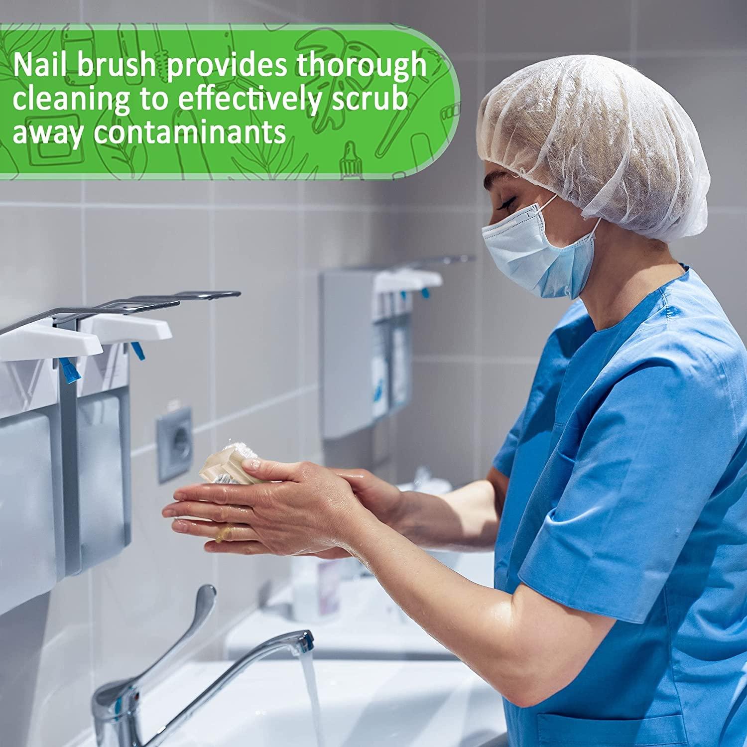 KONEX Konex Non-Slip Wooden Two-sided Hand and Nail Brush - Stiff Bristle Fingernail Brushes for Cleaning Under Nails - Heavy Duty Fingernail Brush for Manicure and Automotive Use - 2 Pack