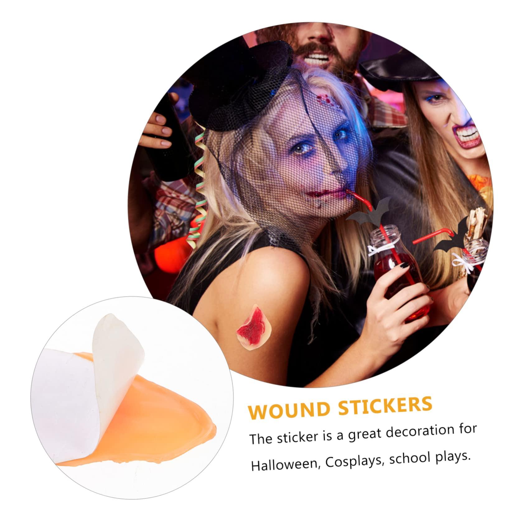 BESTOYARD Makeup Stickers Logo Stickers Scarface Decor Halloween Stickers Latex Fake Wounds Fake Cuts on Arm Body Decorations Sticker Wound Stickers Temporary Stickers Latex Stickers 3d 2pcs