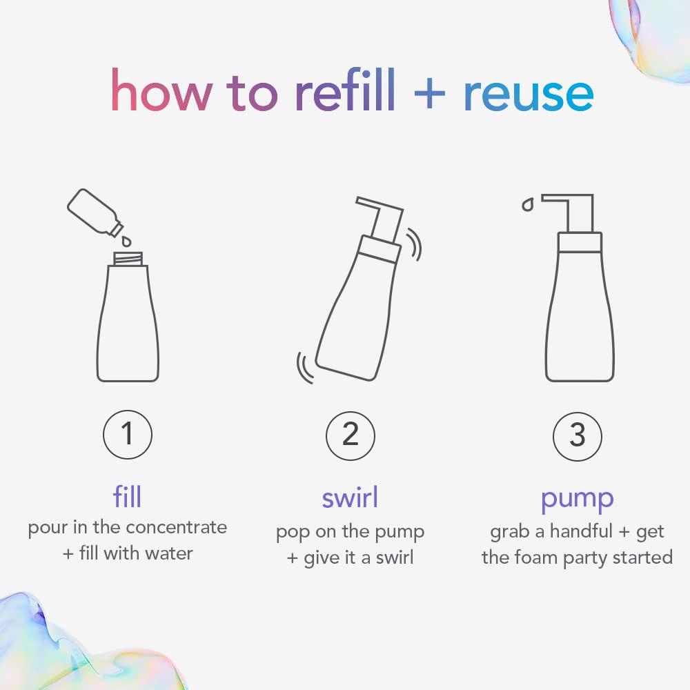 Method Method Foaming Hand Wash Concentrates Refills, Sweet Water, 4 Recyclable 1 fl oz Refills