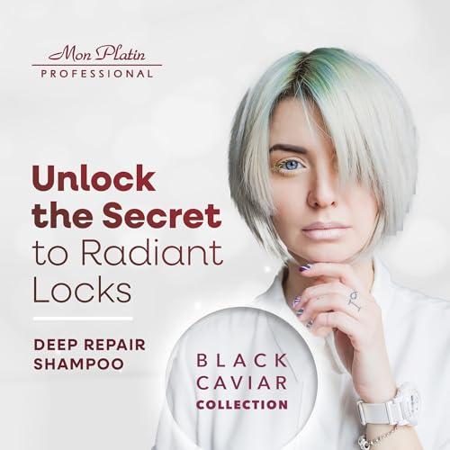 Mon Platin Professional Mon Platin Total Repair Shampoo for Dry and Damaged Hair, Paraben-Free, Color Safe Shampoo for Enhanced Shine and Protection, Enriched with Black Caviar for Dry Colored Hair, 250ml