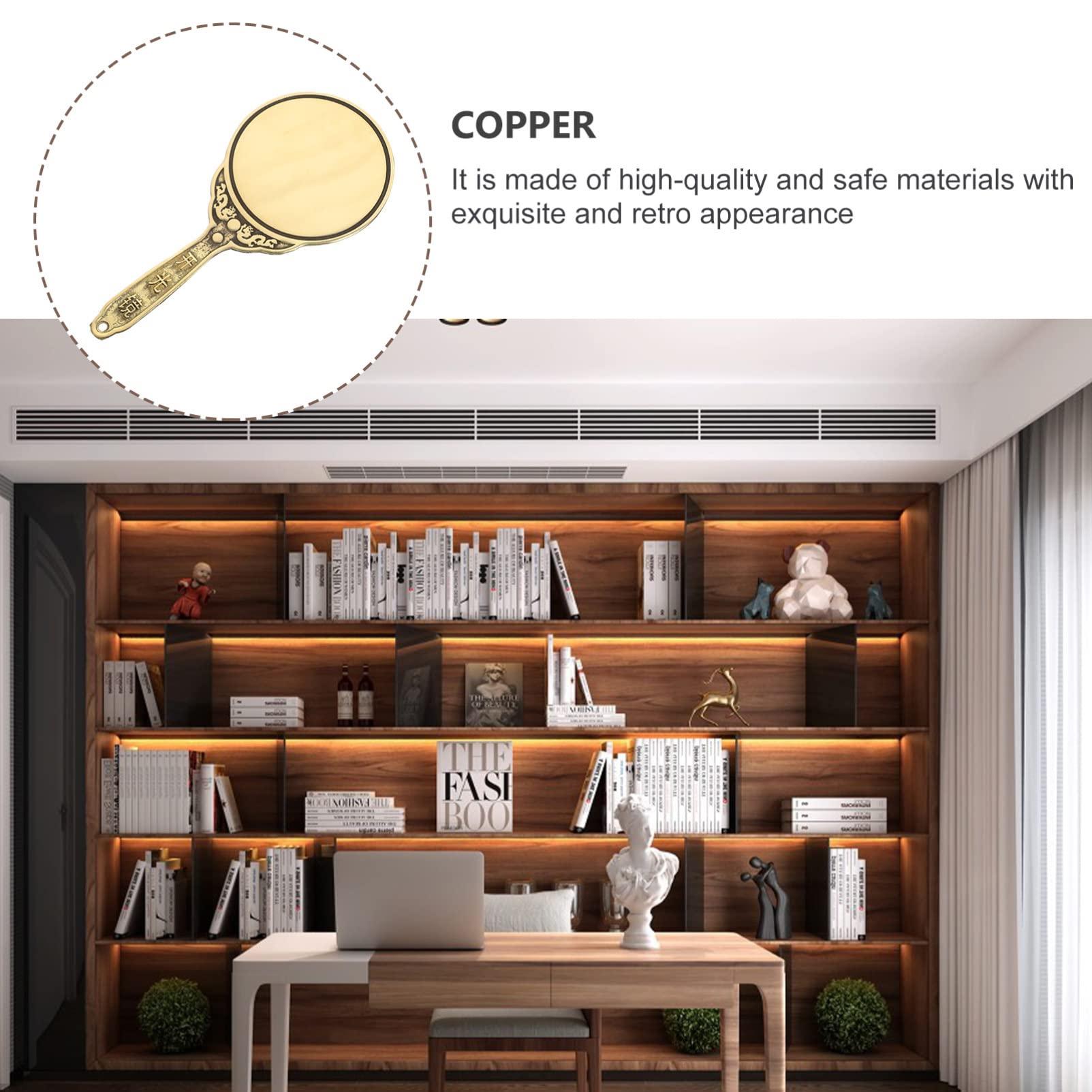 ORFOFE ORFOFE Evil Exorcism Ornament Feng Shui Mirror Handheld Bagua Mirror Sturdy Copper Fall Design