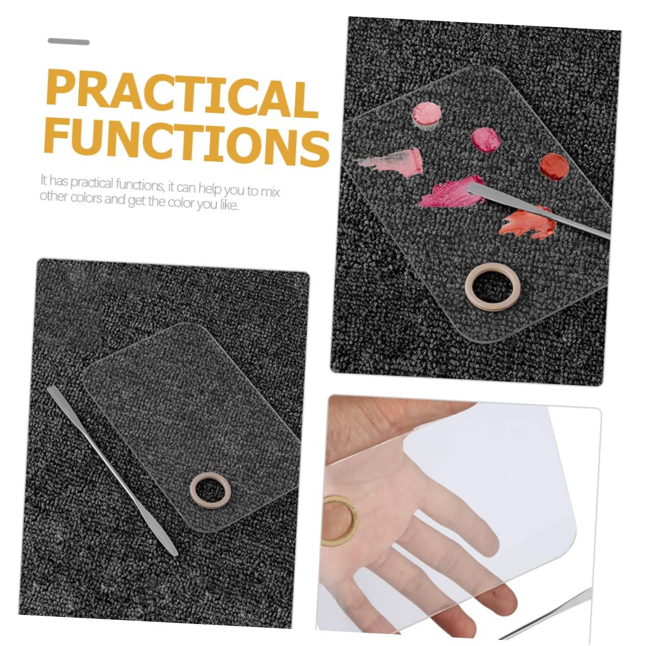 VINTORKY VINTORKY 2 Sets Beauty Palette Cosmetic Mixing Plate Makeup Artist Tool Mixing Palette Cosmetic Spatula Makeup Palette Makeup Hand Mixing Tray Makeup Plate Kit Artist Mixing White Acrylic