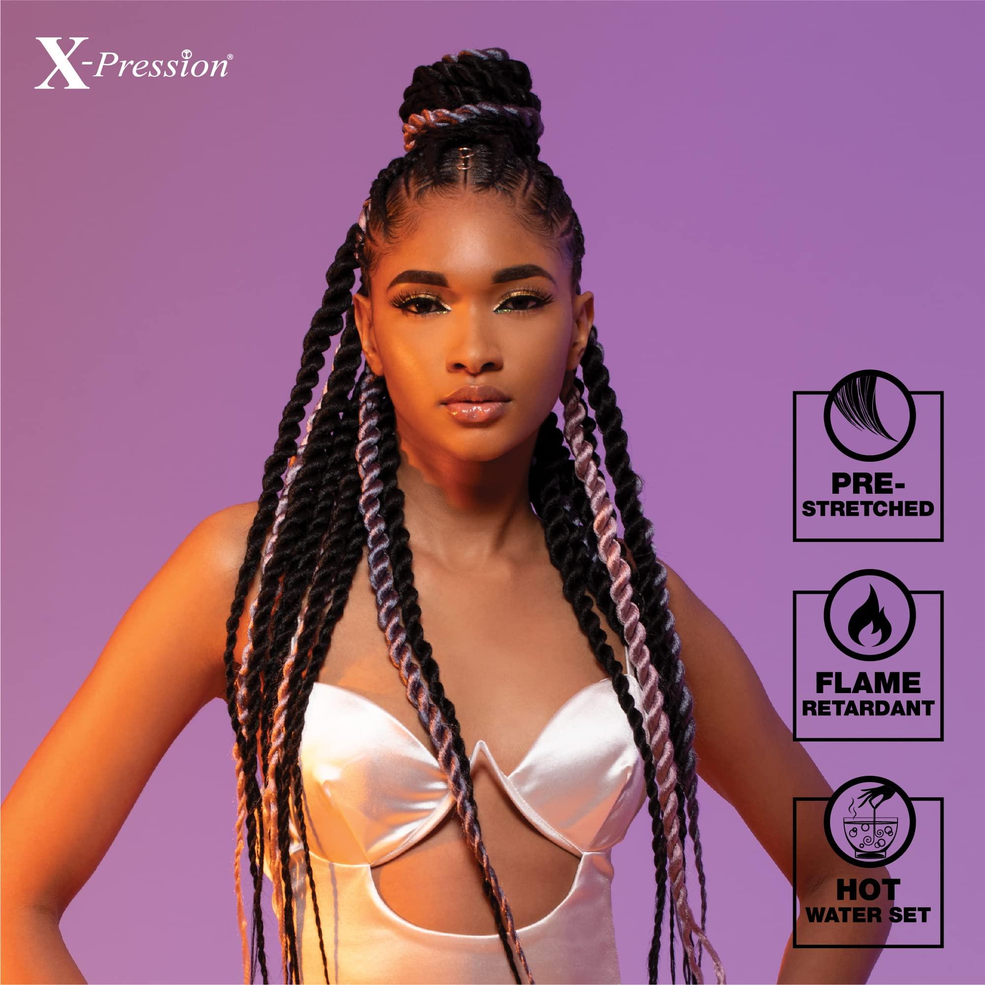 Sensationnel Sensationnel X-pression prestretched braiding hair - 2x xpression 72 inch all kanekalon flame retardant synthetic braid in hair extensions - 2X 72 Inch (1 pack, BG)